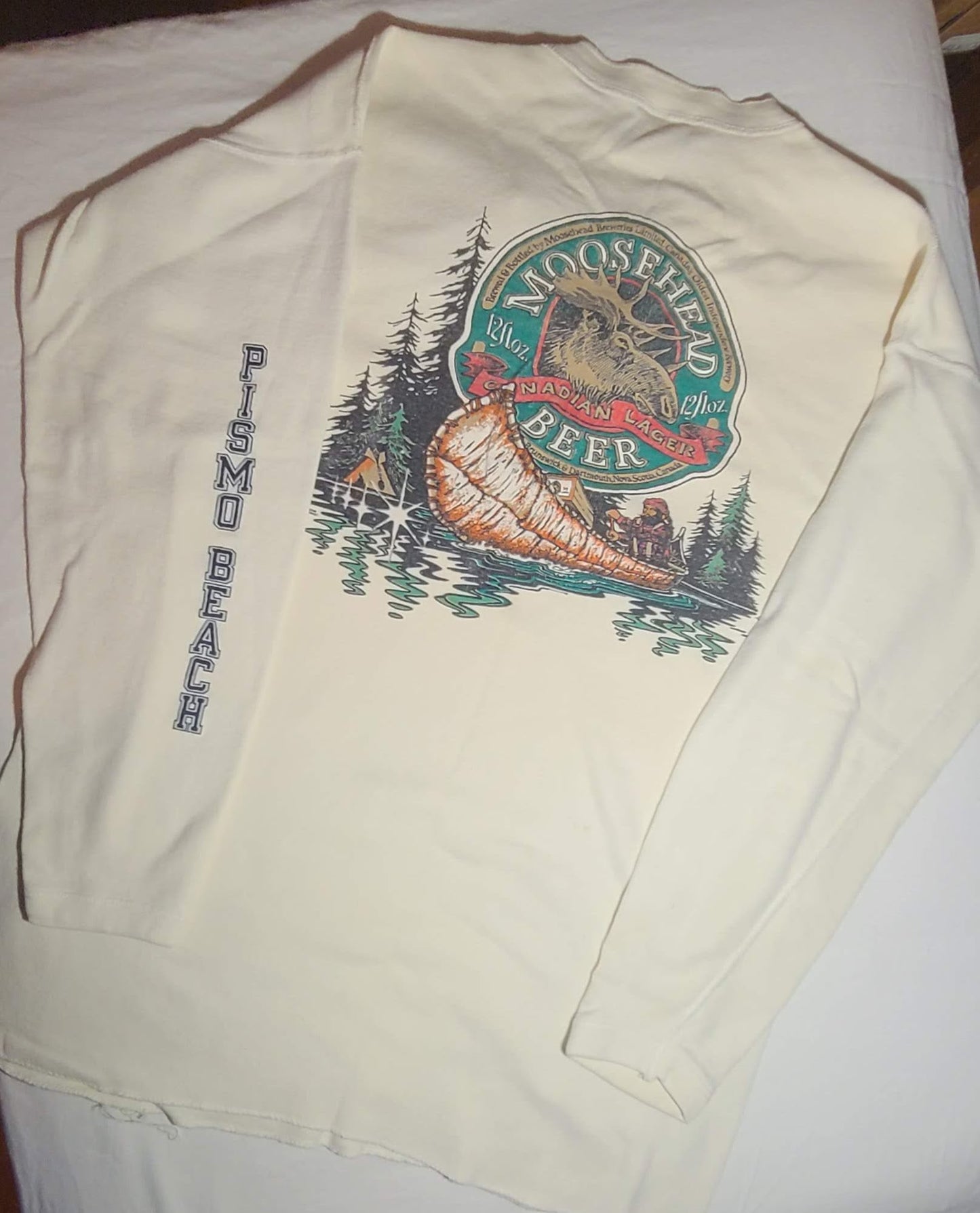 80s Vintage Moosehead Beer Pismo Beach Long Sleeve Shirt XL