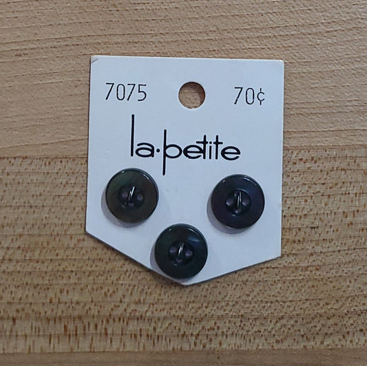 Vintage Buttons by La Petite - set of 3 - small - black