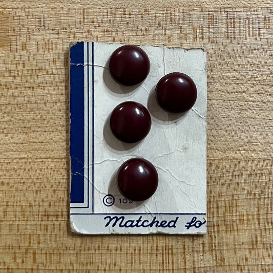 Vintage Buttons by Le Chic - set of 4 - small - burgundy