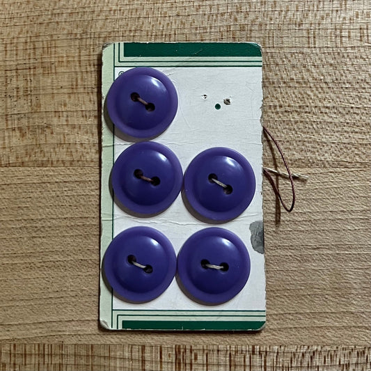 Vintage Buttons by Le Chic - set of 5 - medium - purple