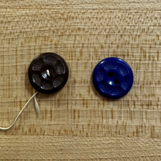 Vintage Buttons by Le Chic - set of 2 - small - brown/blue